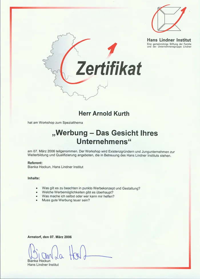 Scan des Dokuments: Werbung und Verkaufsförderung