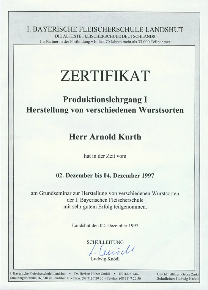 Scan des Dokuments: Wurstherstellung